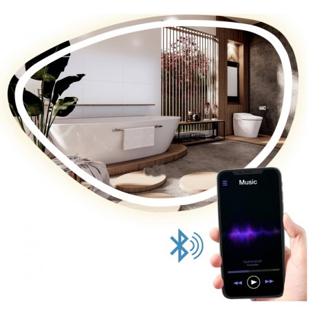 Specchio irregolare con Altoparlante Bluetooth Retroilluminato led 20W art. spe2025
