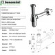 Sifone ispezionabile scarico a bottiglia in ABS da 1"1/4 di bonomini 0570OT25K7 modello Thermotrap