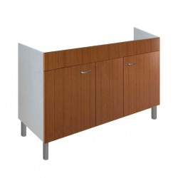 Mobile cucina sottolavello teak 120x50 cm a 2 ante per lavelli in acciaio inox da appoggio