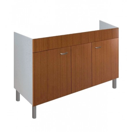 Mobile cucina sottolavello teak 120x50 cm a 2 ante per lavelli in acciaio inox da appoggio