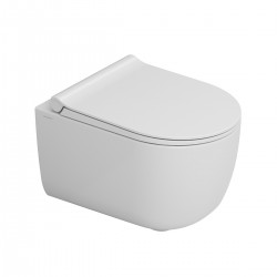 Vaso sospeso serie mirto round short di Dolomite in ceramica bianco lucido con sistema vortice