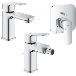 Miscelatori Cubeo di Grohe Lavabo + Bidet con Pilette Click Clack + Doccia Incasso con Deviatore