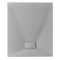 Piatto Doccia 70 x 140 cm tagliabile in Acrilico Sanitario di Colore Grigio Altezza 2,6 cm effetto ardesia