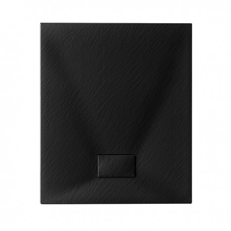 Piatto Doccia 70 x 170 cm tagliabile in Acrilico Sanitario di Colore Nero Altezza 2,6 cm effetto ardesia