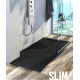 Piatto Doccia 70 x 170 cm tagliabile in Acrilico Sanitario di Colore Nero Altezza 2,6 cm effetto ardesia