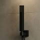 kit set doccia braccio, soffione e doccino con flessibile + presa acqua modello square quadro nero opaco