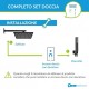 kit set doccia braccio, soffione e doccino con flessibile + presa acqua modello square quadro nero opaco