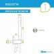 kit set doccia braccio, soffione e doccino con flessibile + presa acqua modello round tondo cromato