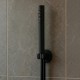 kit set doccia braccio, soffione e doccino con flessibile + presa acqua modello round tondo nero opaco