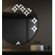 Specchio Bagno Tondo Filo Lucido con disegno sabbiato Stelle Retroilluminato led 20W art.spe47