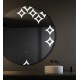 Specchio Bagno Tondo Su Misura Filo Lucido con disegno sabbiato Retroilluminante led 20W + pulsante touch integrato art.spe104