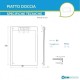 Piatto Doccia 80x100 cm in Pietra Sintetica altezza da 2,4 a 3 cm colore beige (RAL 9001 - bianco crema)