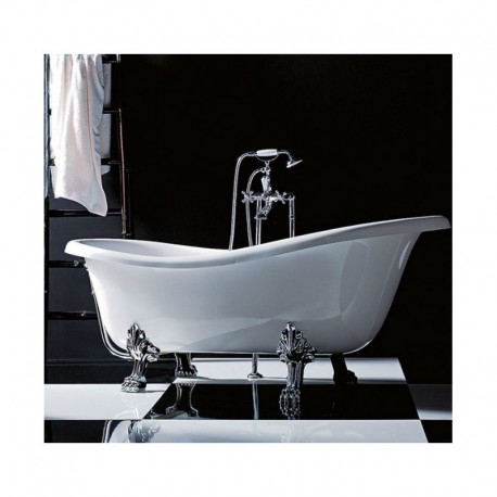 Vasca da Bagno Centro Stanza Epoca Treesse con piedini  in metallo colore cromo