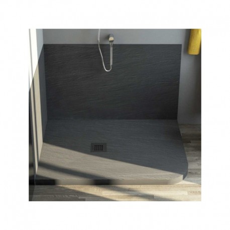 Piatto Doccia in Pietra Sintetica Ardesia 80x110 Asimmetrico Stondato