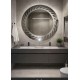 Specchio Bagno Tondo Su Misura Filo Lucido con disegno sabbiato Retroilluminante led 20W mod. New Orleans