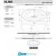 Vasca da bagno freestanding Alma Treesse bianco lucido in solid surface