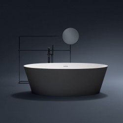Vasca da bagno freestanding Alma Treesse grey brown in solid surface