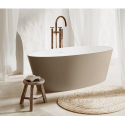 Vasca da bagno freestanding Alma Treesse milk coffee in solid surface