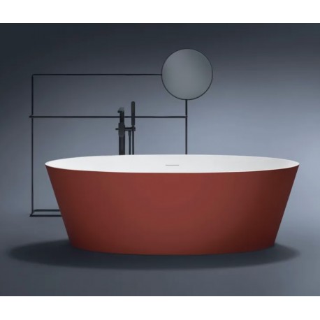 Vasca da bagno freestanding Alma Treesse ruby red in solid surface