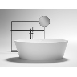 Vasca da bagno freestanding Alma Treesse bianco lucido in solid surface