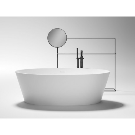 Vasca da bagno freestanding Alma Treesse bianco opaco in solid surface