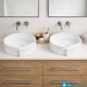 Lavabo da appoggio 43 larghezza x 45 profondità in ceramica bianca modello flumen 45