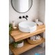 Lavabo da appoggio 43 larghezza x 45 profondità in ceramica bianca modello flumen 45