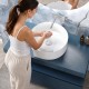 Lavabo da appoggio 43 larghezza x 45 profondità in ceramica bianca modello flumen 45