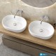Lavabo da appoggio 59,5 larghezza x 42 profondità in ceramica bianca modello eurus 60