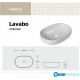 Lavabo da appoggio 59,5 larghezza x 42 profondità in ceramica bianca modello eurus 60