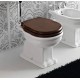 Sedile wc per Hidra vaso Ellade in Legno Poliestere Colato Noce Scuro - Fissaggio con cerniere passanti