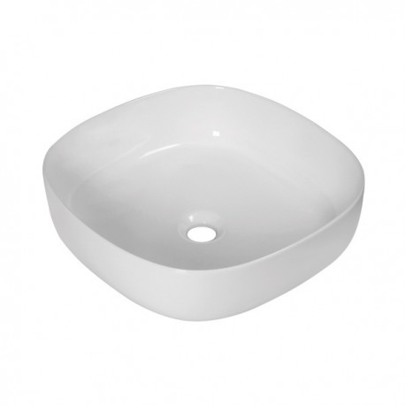 Lavabo da appoggio 44,5 larghezza x 44,5 profondità in ceramica bianca modello lympha 60