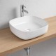 Lavabo da appoggio 44,5 larghezza x 44,5 profondità in ceramica bianca modello lympha 60