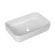 Lavabo da appoggio 60,5 larghezza x 40  profondità cm. in ceramica bianca modello agua 60