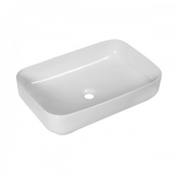 Lavabo da appoggio 60,5 larghezza x 40  profondità cm. in ceramica bianca modello agua 60