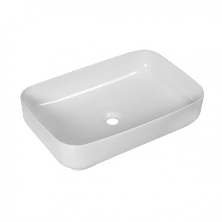 Lavabo da appoggio 60,5 larghezza x 40  profondità cm. in ceramica bianca modello agua 60