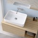 Lavabo da appoggio 60,5 larghezza x 40  profondità cm. in ceramica bianca modello agua 60