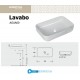 Lavabo da appoggio 60,5 larghezza x 40  profondità cm. in ceramica bianca modello agua 60