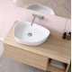 Lavabo da appoggio 54,5 larghezza x 42 profondità cm. in ceramica bianca modello nebula 55