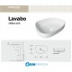 Lavabo da appoggio 54,5 larghezza x 42 profondità cm. in ceramica bianca modello nebula 55