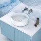 Lavabo da appoggio forma tonda diametro 36 cm. in ceramica bianca modello lumen 36