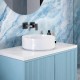 Lavabo da appoggio forma tonda diametro 36 cm. in ceramica bianca modello lumen 36