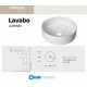 Lavabo da appoggio forma tonda diametro 36 cm. in ceramica bianca modello lumen 36