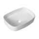 Lavabo da appoggio 49,5 larghezza x 37,5 profondità cm. in ceramica bianca modello elara 50
