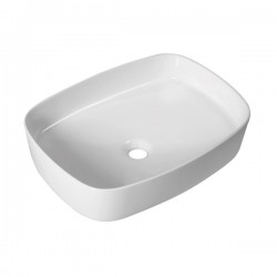 Lavabo da appoggio 49,5 larghezza x 37,5 profondità cm. in ceramica bianca modello elara 50