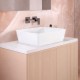 Lavabo da appoggio 49,5 larghezza x 37,5 profondità cm. in ceramica bianca modello elara 50