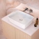 Lavabo da appoggio 49,5 larghezza x 37,5 profondità cm. in ceramica bianca modello elara 50