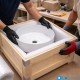 Lavabo da appoggio forma tonda diametro 36 cm. in ceramica bianca modello lumen 36