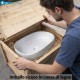 Lavabo da appoggio 54,5 larghezza x 42 profondità cm. in ceramica bianca modello nebula 55