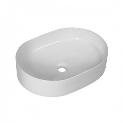 Lavabo da appoggio 49 larghezza x 37,5 profondità cm. in ceramica bianca modello nova 50